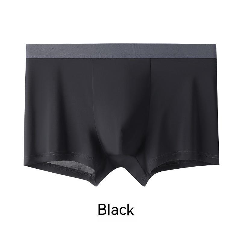 Men's Ice Silk Boxer Briefs – Breathable Mid-Waist Underwear
