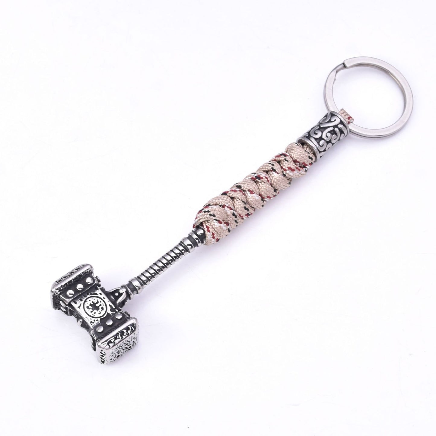 Handmade Woven Paracord Keychain | Steel Hammer Buckle | 7 Colours