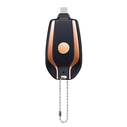 1,500mAh Keychain Emergency Power Bank – Waterproof Carabiner Charger iPhone USB-C Android