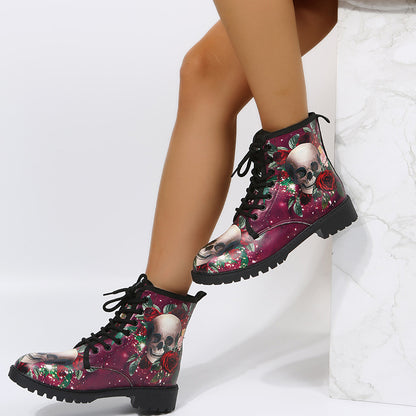 Women's Floral Rose Lace-Up Ankle Boots | EU 35–46