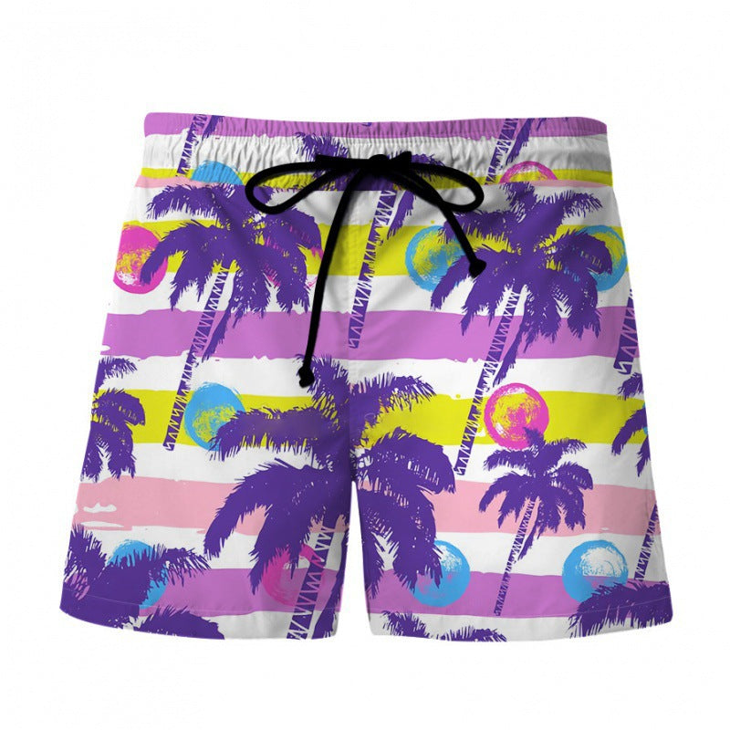 Men's Hawaiian Print Beach Shorts