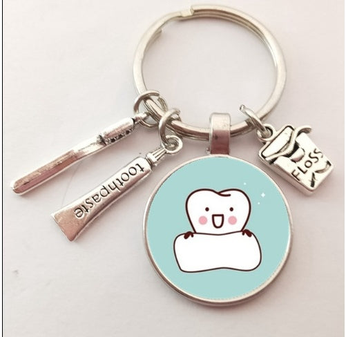 Novelty Tooth Glass Charm Keychain | 9 Styles