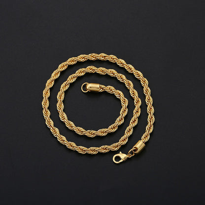 Stainless Steel Twist Chain Fashion Titanium Steel Necklace
