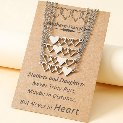 Heart-Shaped Stainless Steel Handmade European And American Style Fashion Card Heart Necklace