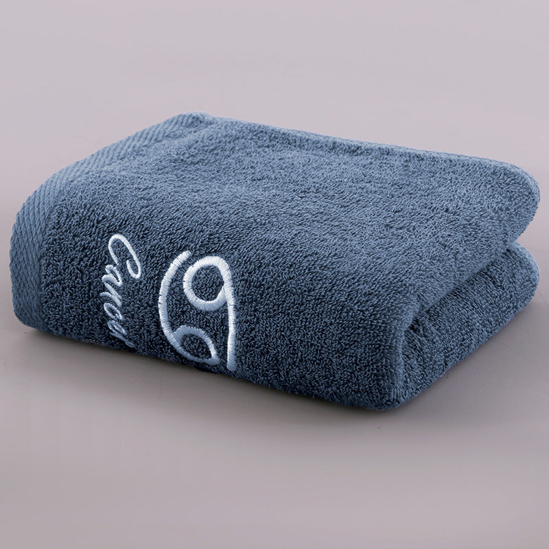 Zodiac Constellation Embroidered Cotton Towel | All 12 Star Signs | 2 Sizes
