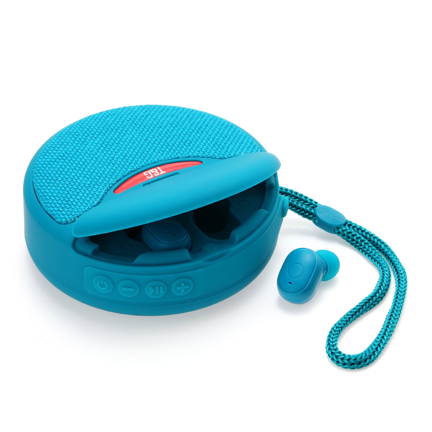 Portable Bluetooth Speaker with Earbuds Charging Case | FM Radio & TF Card