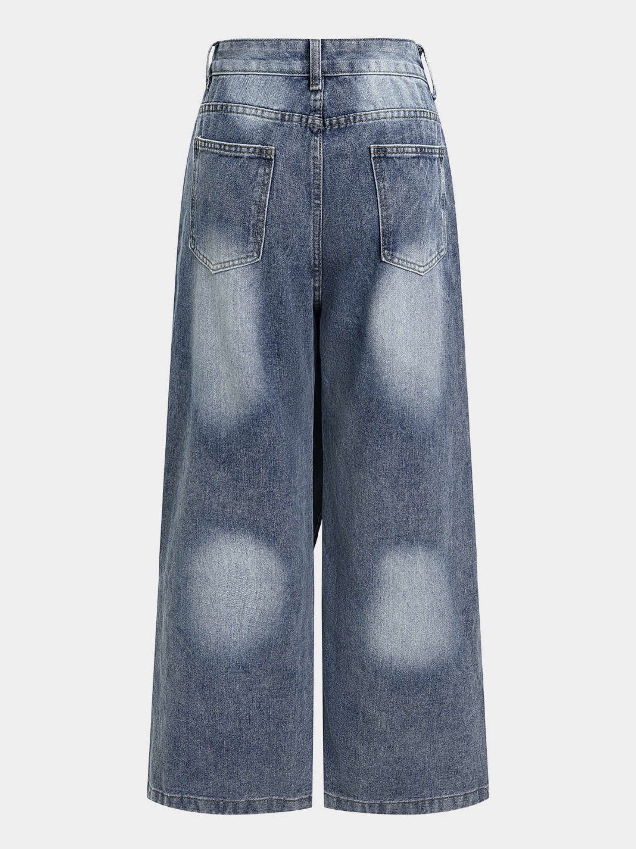 Women's Deconstructed Patchwork Washed Denim Jeans - Blue, S-3XL