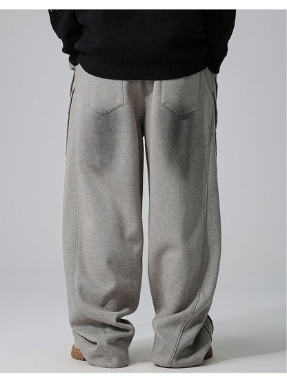 Men's Fleece-Lined Distressed Knit Sweatpants | Straight Leg S-2XL