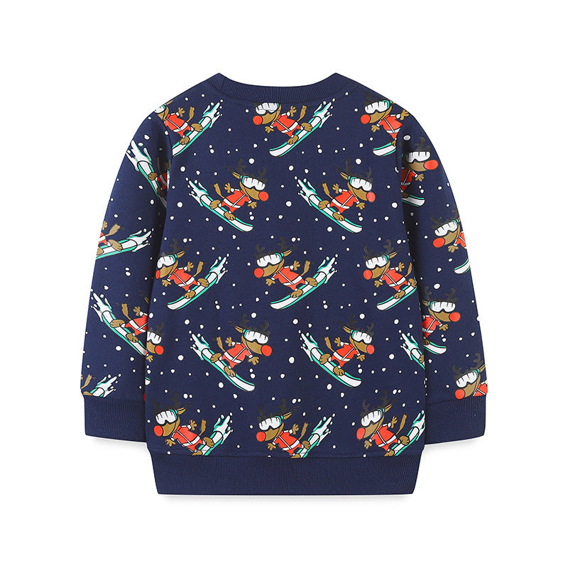 Children's Cartoon Print Terry Cotton Pullover Sweatshirt | Boys | Age 2-7