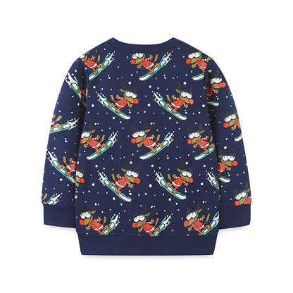 Children's Cartoon Print Terry Cotton Pullover Sweatshirt | Boys | Age 2-7
