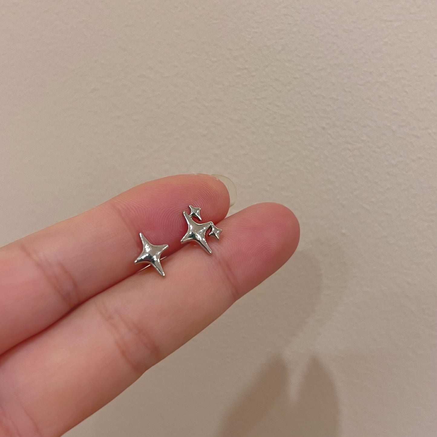 Pentagram Star Stud & Ear Clip Earrings in Copper