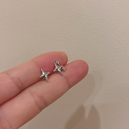 Pentagram Star Stud & Ear Clip Earrings in Copper