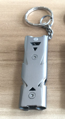 Emergency Keychain Whistle – Loud Survival Signal Whistle Silver & Black