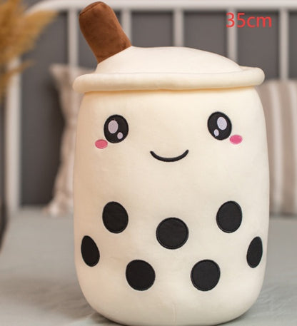 Boba Tea Plush Pillow Cushion - Soft Bubble Tea Stuffed Toy