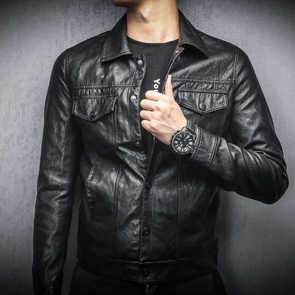 Men's PU Faux Leather Biker Jacket – Slim Fit | Fleece-Lined Option | M–4XL