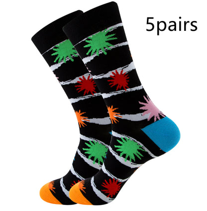 Unisex Striped Jacquard Cotton Socks EU 38-45 – 1, 5 & 10-Pair Packs