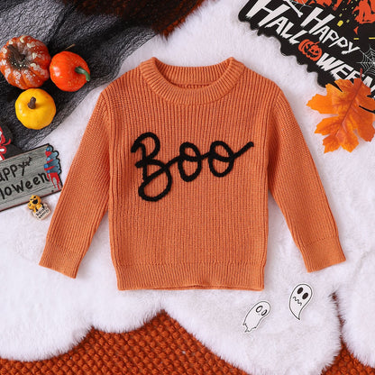Baby Cartoon Ghost Print Long Sleeve Sweatshirt