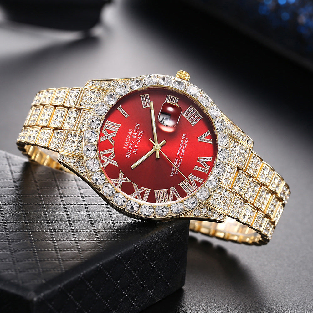 Roman Numeral Quartz Watch | Steel Band Men's Fashion Watch