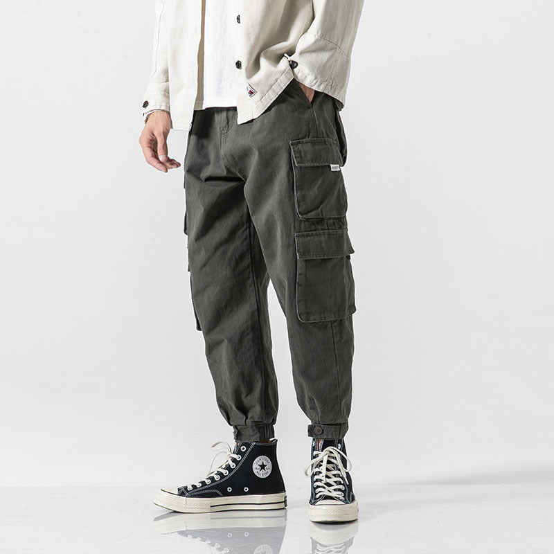 Men's Slim-Fit Cargo Jogger Trousers | S–3XL | Army Green, Black, Grey, Khaki