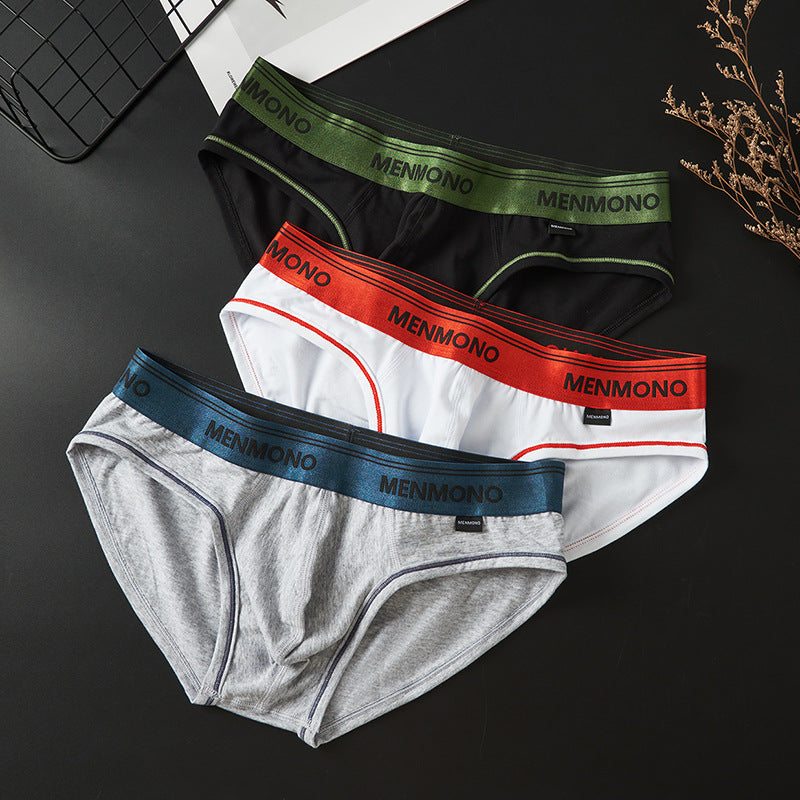 Men's Cotton Briefs – Low-Waist Two-Tone Underwear 9 Colour Combinations