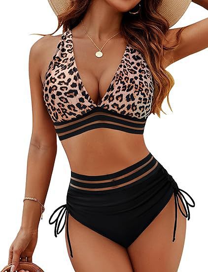 Women's High Waist Bikini Set | Cut Out Two-Piece Swimwear S–5XL