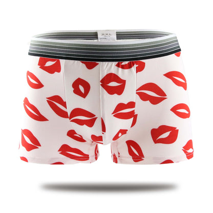Men's Printed Milk Silk Boxer Shorts L–XXL