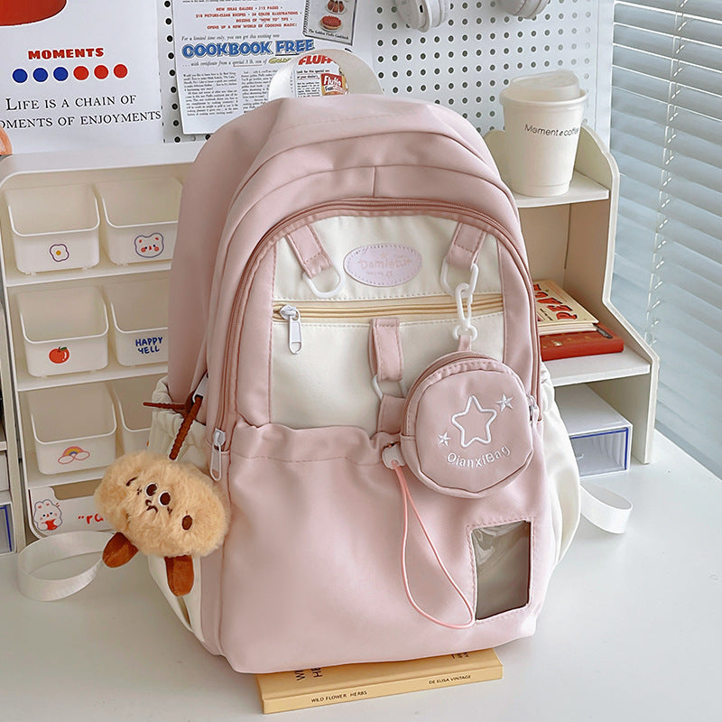 Girls Nylon School Backpack – 5 Colours, Standard & Pendant