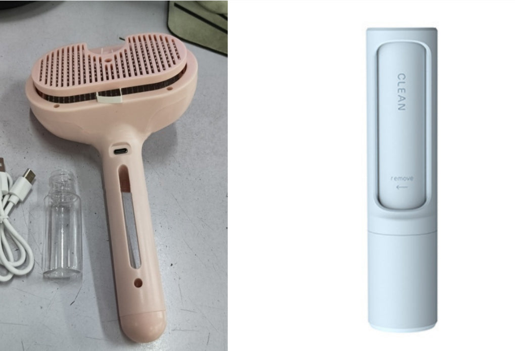 USB Rechargeable Self-Cleaning Pet Slicker Brush | Built-In Misting Spray