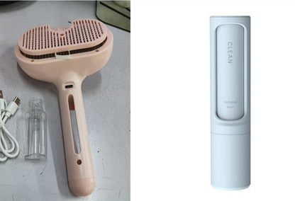 USB Rechargeable Self-Cleaning Pet Slicker Brush | Built-In Misting Spray