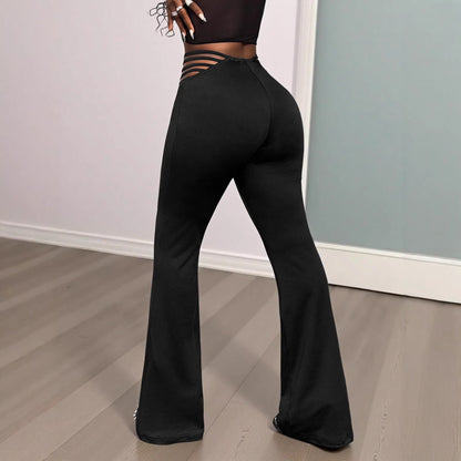 Women's Pleated Flared Trousers
