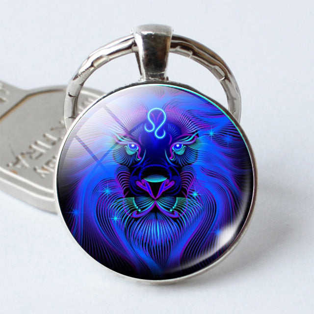 Zodiac Constellation Keychain | All 12 Signs | Alloy & Glass | JP Collections