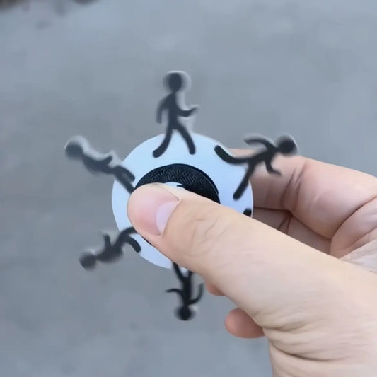 Stickman Running Fingertip Gyro | Animated Acrylic Fidget Spinner Toy