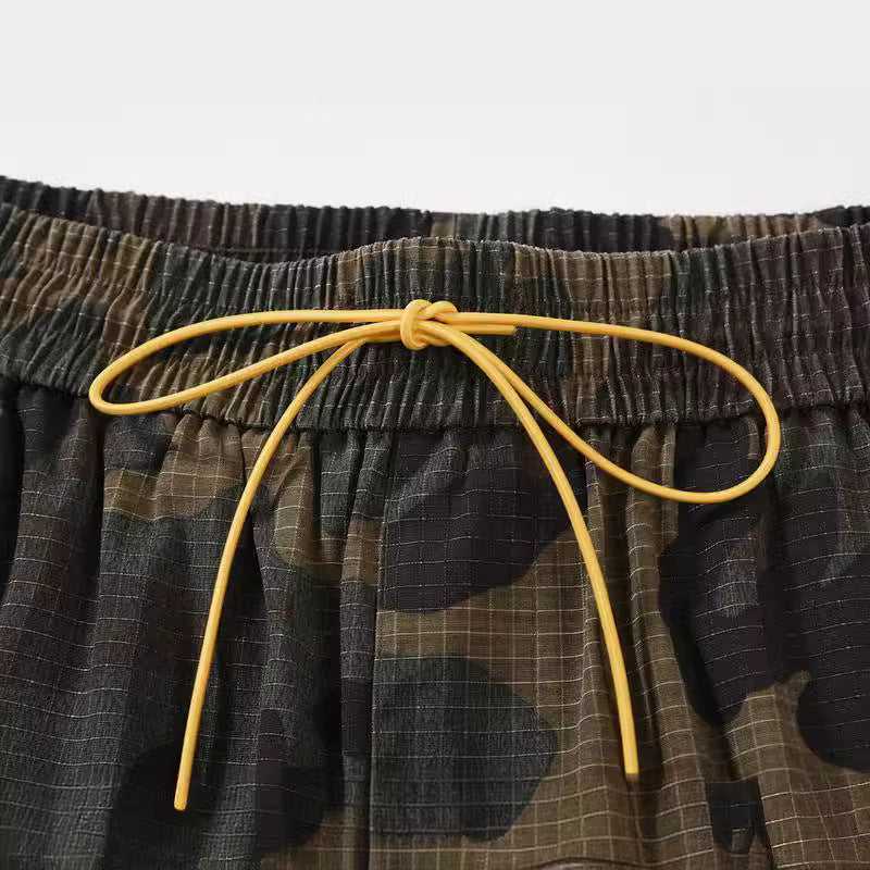 Men's Washed Camo Multi-Pocket Workwear Shorts