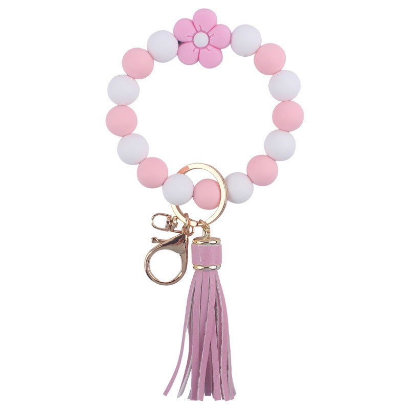 Silicone Flower Bracelet Keychain | 10 Colours