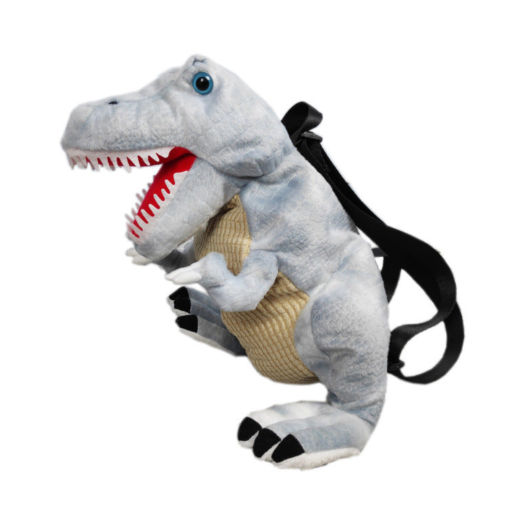 Kids' Plush Dinosaur Backpack – Soft Stuffed Cartoon School & Play Bag