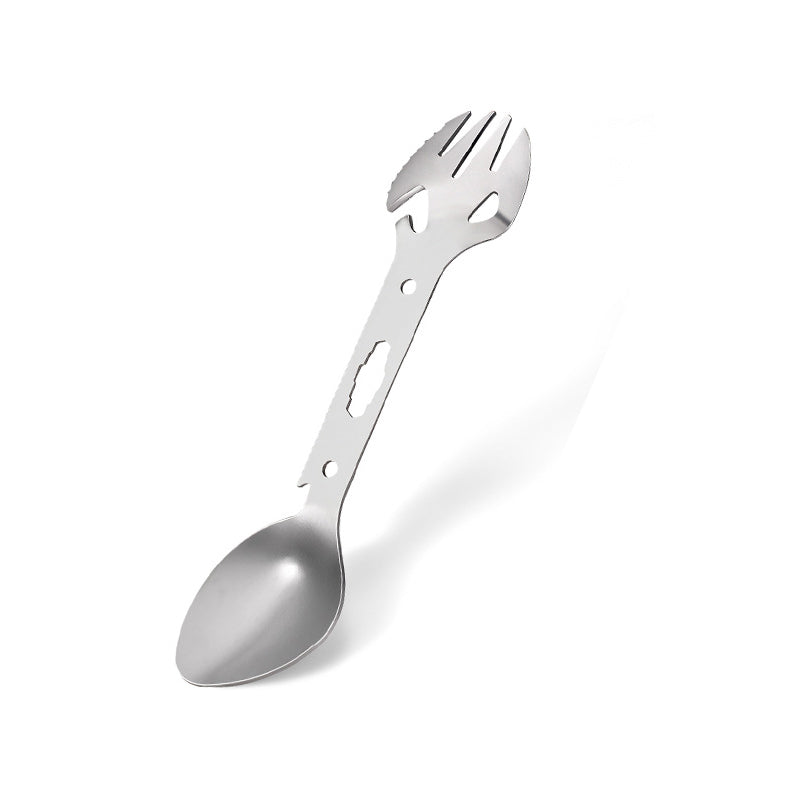 Stainless Steel Multi-Function Fork & Spoon Set – Portable Lightweight Camping Cutlery