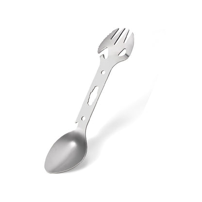 Stainless Steel Multi-Function Fork & Spoon Set – Portable Lightweight Camping Cutlery