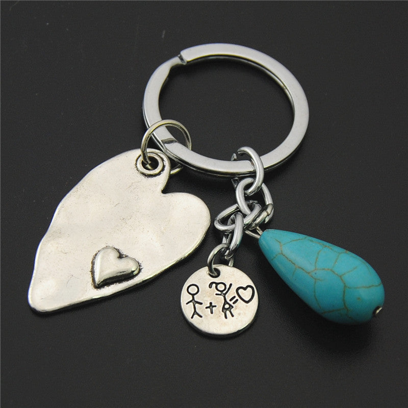 Antique Silver Skull Turquoise Keychain | Alloy Charm Pendant | JP Collections