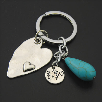 Antique Silver Skull Turquoise Keychain | Alloy Charm Pendant | JP Collections