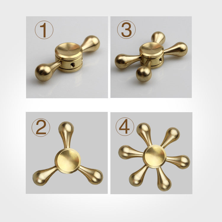 Pure Copper 6-Arm Gyro Spinning Top Fidget Toy | Premium EDC Desk Toy