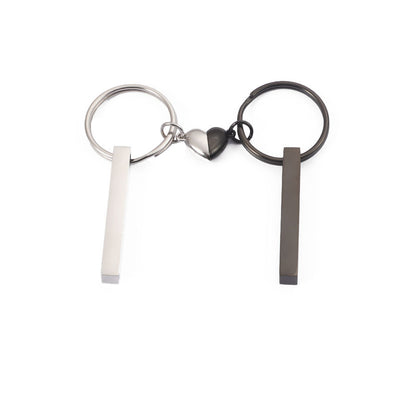 Magnetic Love Heart Couple Keychain | 3D Titanium Steel Split Heart