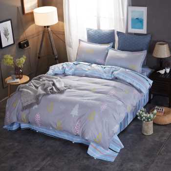 Cartoon Print Twill Polyester Bedding Set – 4-Piece, 17 Colours
