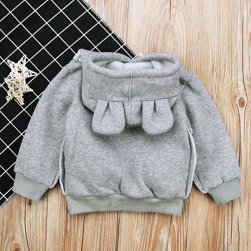 Children's Bear Ear Fleece Hooded Pullover | Toddler & Kids Long Sleeve Sweater