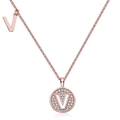 Moissanite Letter V Necklace | Platinum-Plated S925 Silver | GRA Certified