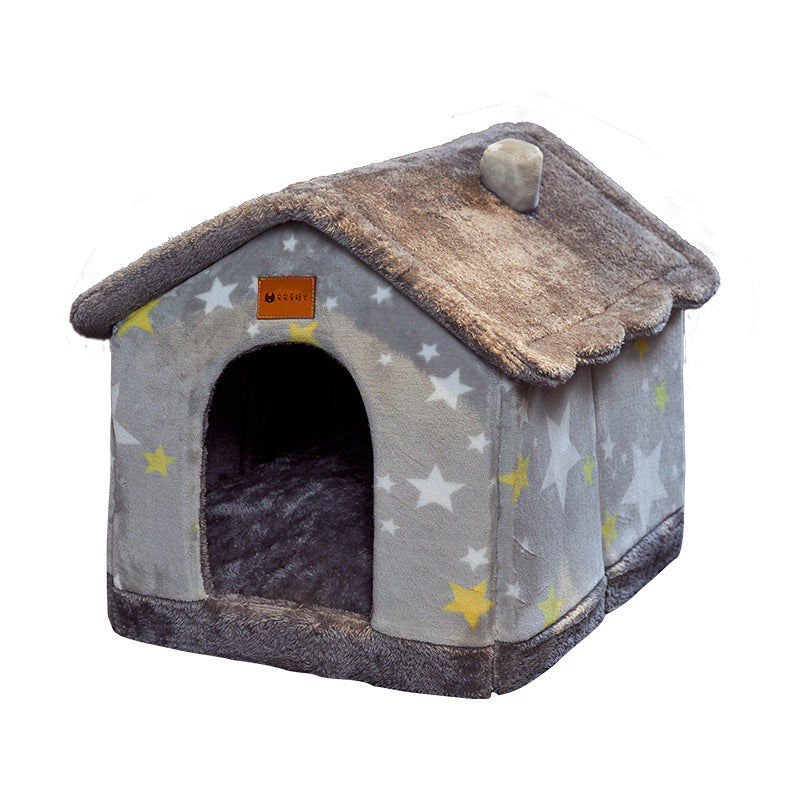 Foldable Enclosed Pet Cave Bed – Warm Kennel for Dogs & Cats | 13 Designs | S, M & L