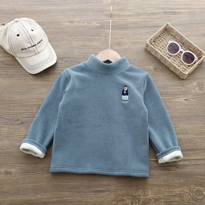 Kids Long Sleeve Base Layer Top – Soft Polyester Pullover