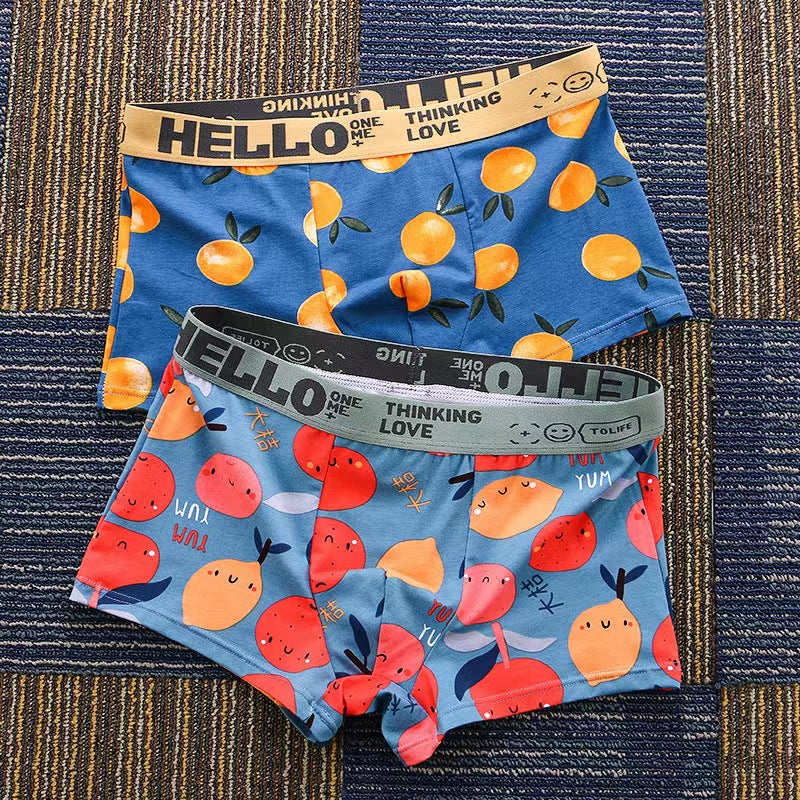 Men's Cotton Boxer Briefs Fruit Print Multi-Pack – 2, 3 or 4 Pairs