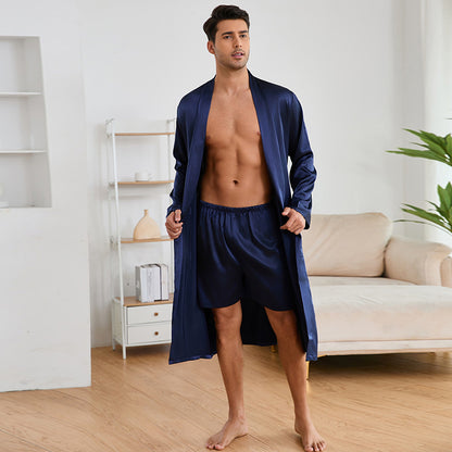 Men's Robe & Shorts Set | Solid Colour Homewear