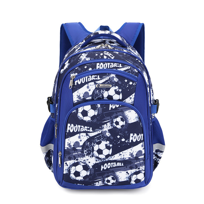 Boys' Football Print School Backpack – 17" Oxford Cloth, 4 Designs