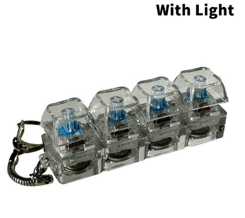 Mini 4-Key Mechanical Keyboard Fidget Clicker Keychain